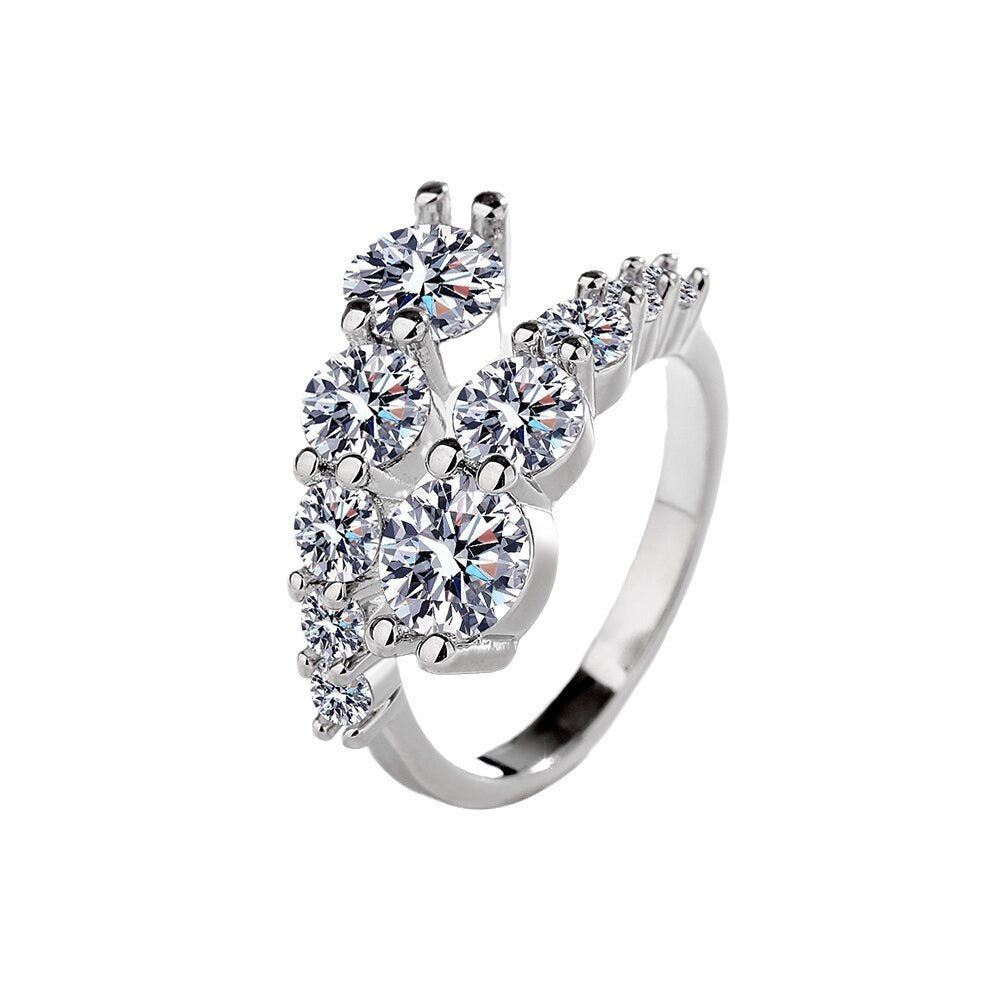 Design Sense Micro-inlaid Zircon Ring Women