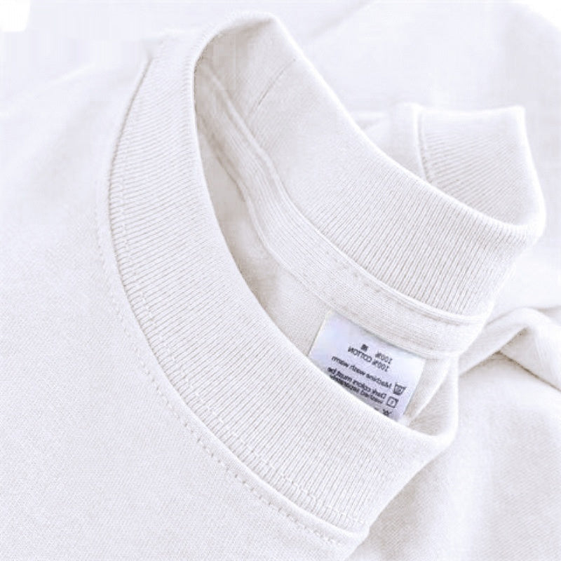 High Quality Cotton Heavy Loose Bottoming Shirt Casual Basic T-shirt Pure Cotton Retro Solid Color Round Neck Men's Short Sleeve