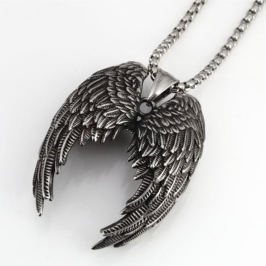 Titanium Steel Wing Necklace Boys Accessories Cast Pendant