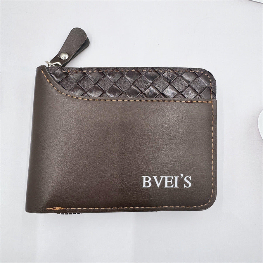 Men's Short Horizontal Zipper Wallet