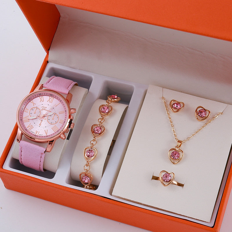 Ladies Graduated Belt Watch Jewelry Set