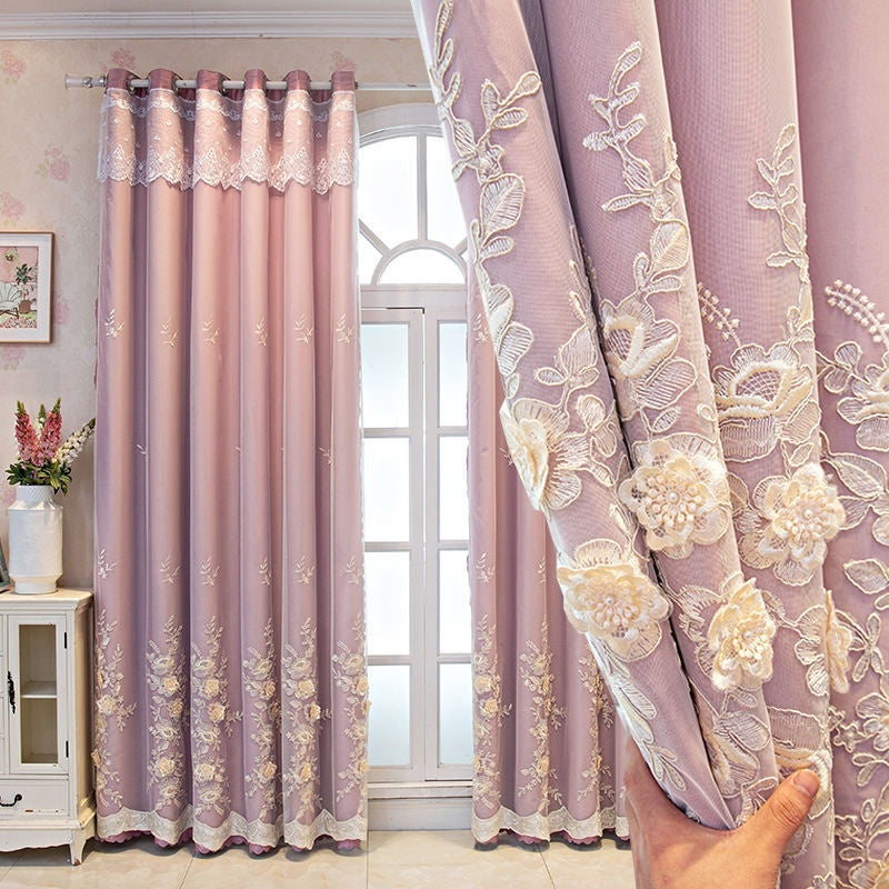 Bedroom Shading Wedding Home Double Open Curtain Finished Set