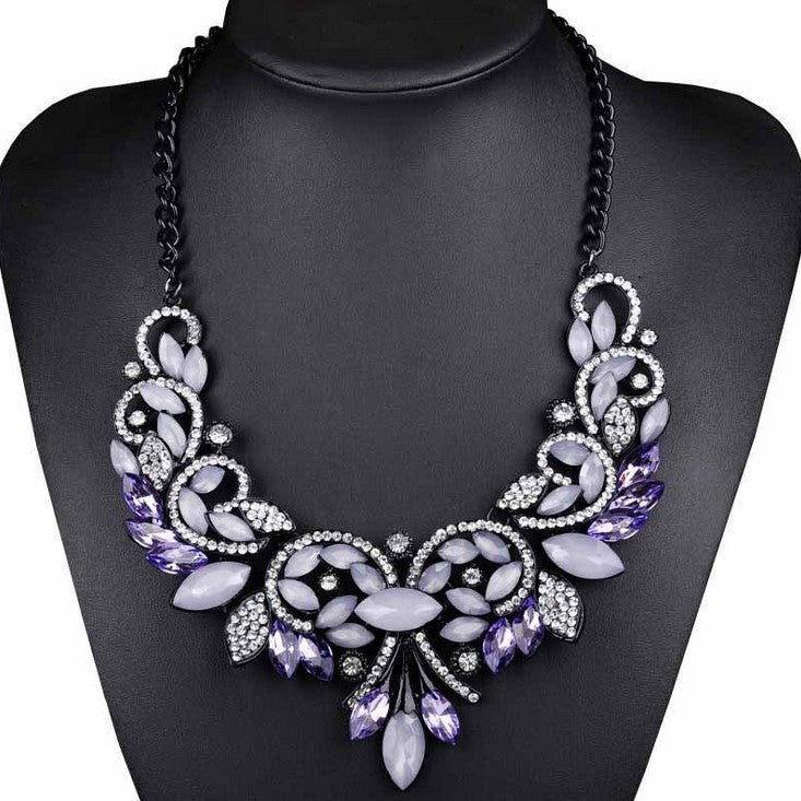 Diamond Alloy Flower Necklace For Women