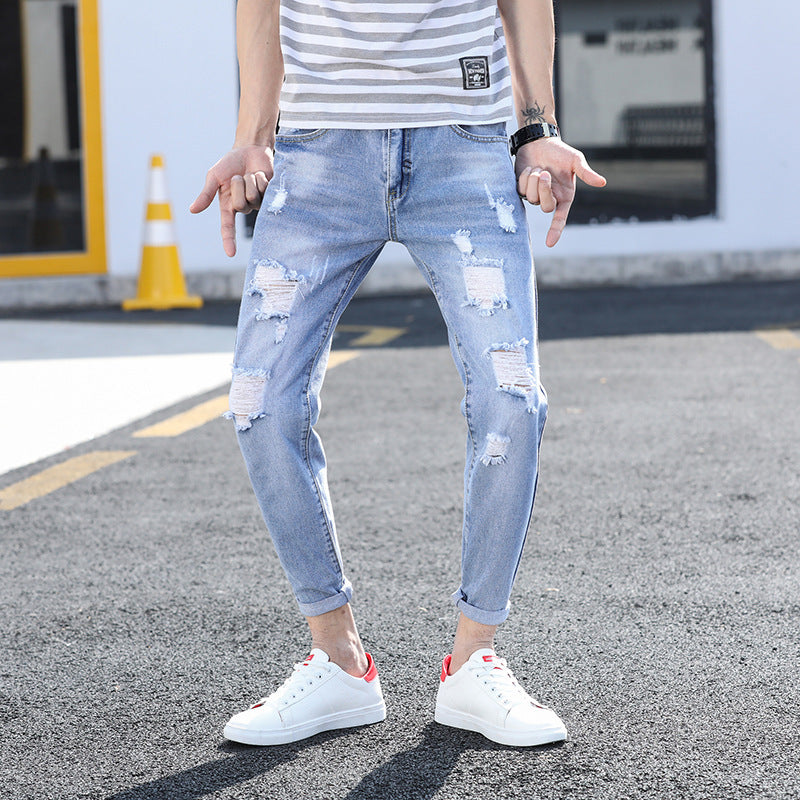 Trendy Slim Fit Ankle-length Jeans For Men