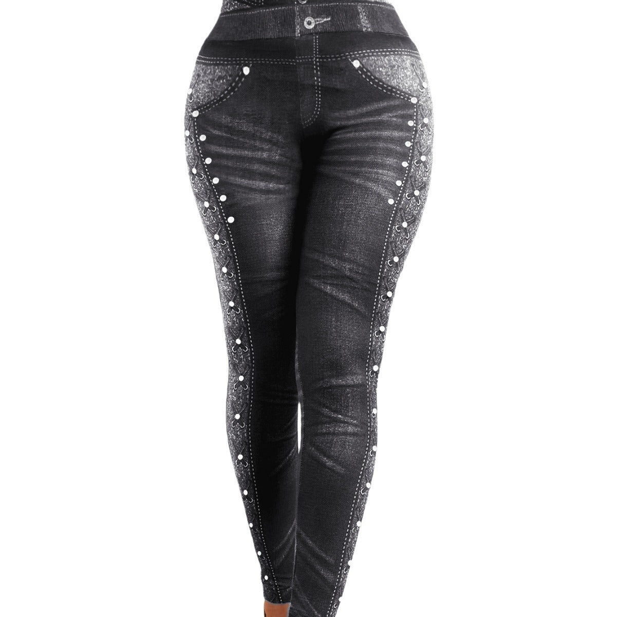 Denim Yoga Pants Skinny Hip Raise Slim Fitted Waist