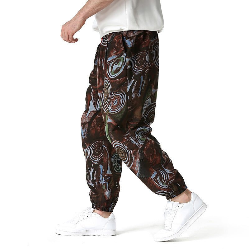 Casual Bloomers Cotton And Linen Trousers For Men