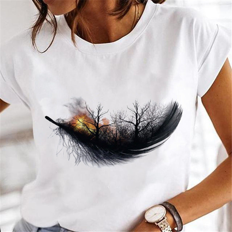 Women Dandelion T-shirts Fashion Clothing Cartoon Clothes Wa