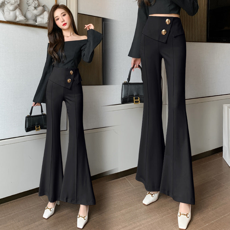 Commuter Loudspeaker Suit Pants Women's Irregular Waist Cover