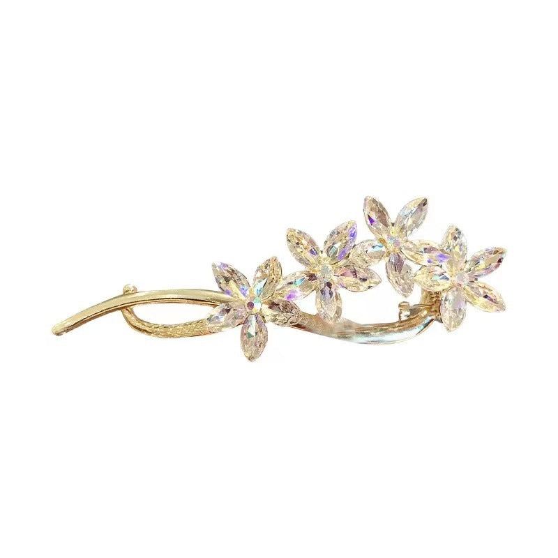 Super Fairy Temperament Crystal Flower Twister Clip Simple Personality Hairpin