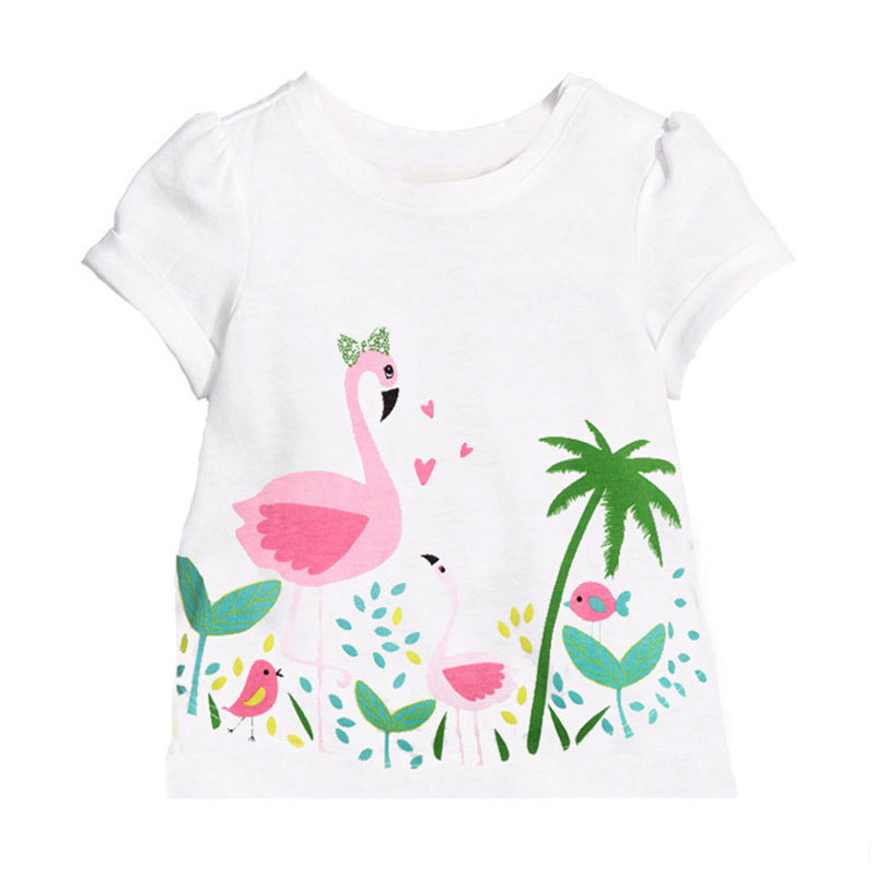 Children's Simple T-shirt Girls Short-sleeved Baby